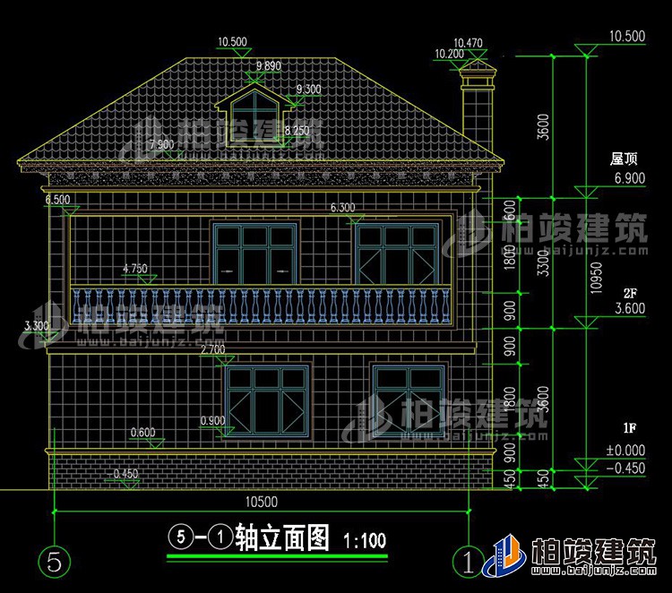 背立面图